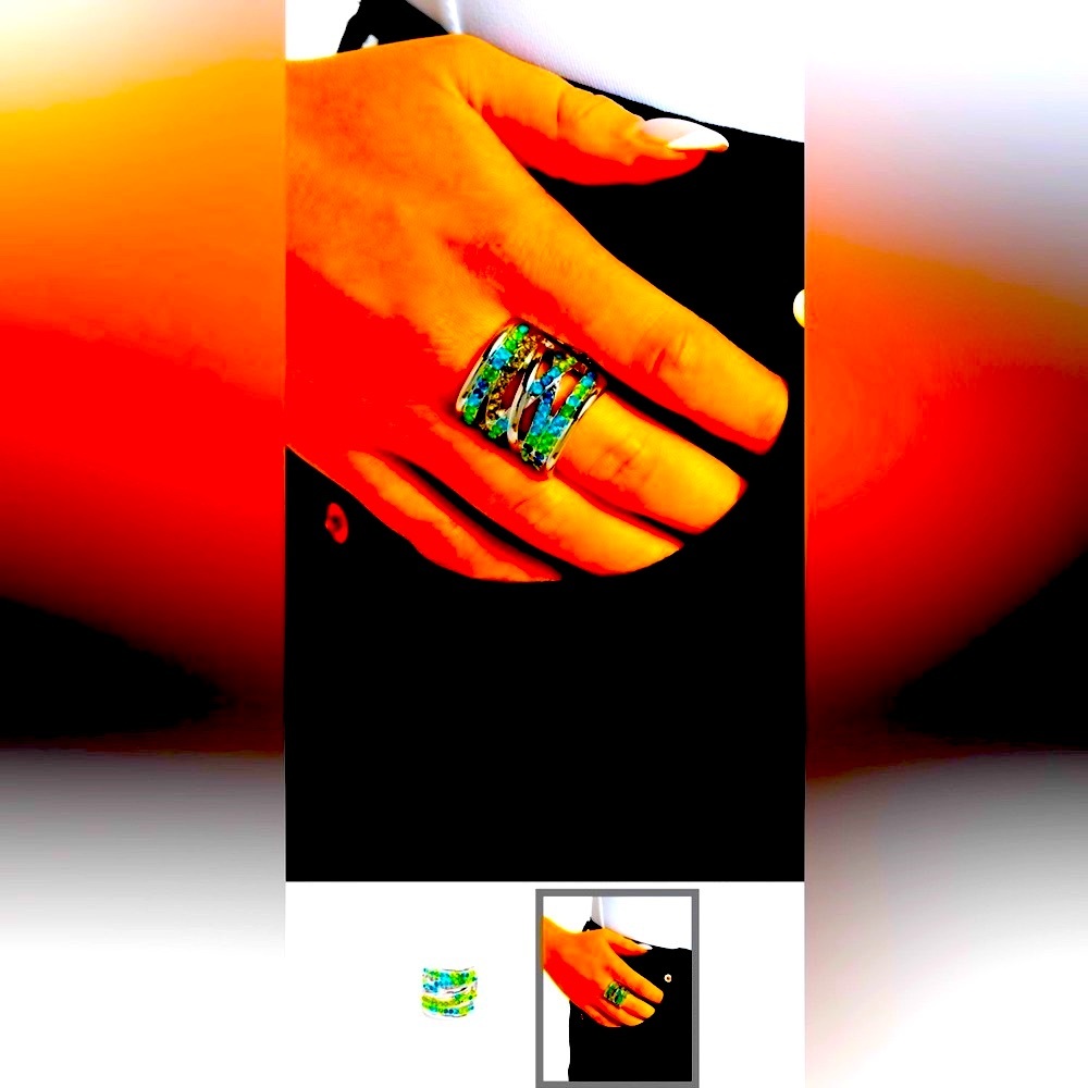 🟢🔵🟢 “TWIST-TAKER” GREEN RING❗️STUNNING❗️🟢🔵🟢 - Picture 5 of 5